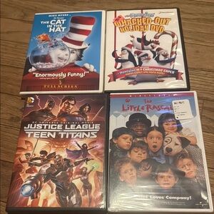 DVD Collection: Cat in the Hat, Penguins, Justice League, Little Rascals
